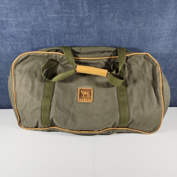 micato safaris Other - Micato Safaris Green Large Duffle Bag Canvas Olive Green Lion Logo